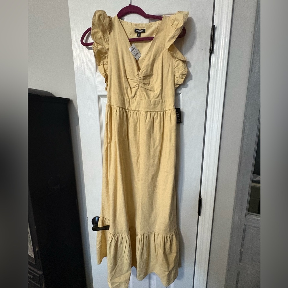 Express butter yellow dress.